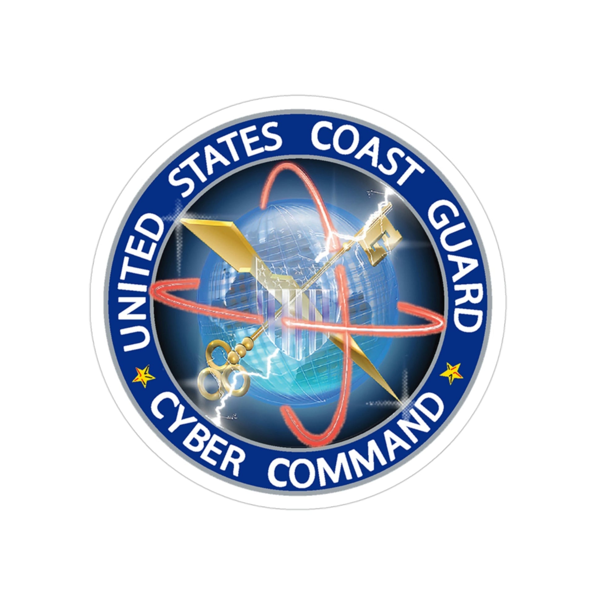 USCG Cyber Command (U.S. Coast Guard) Transparent STICKER Die-Cut Vinyl Decal-3 Inch-The Sticker Space