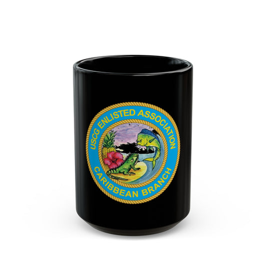 USCG EnlAssocCaribbean Branch (U.S. Coast Guard) Black Coffee Mug-15oz-The Sticker Space