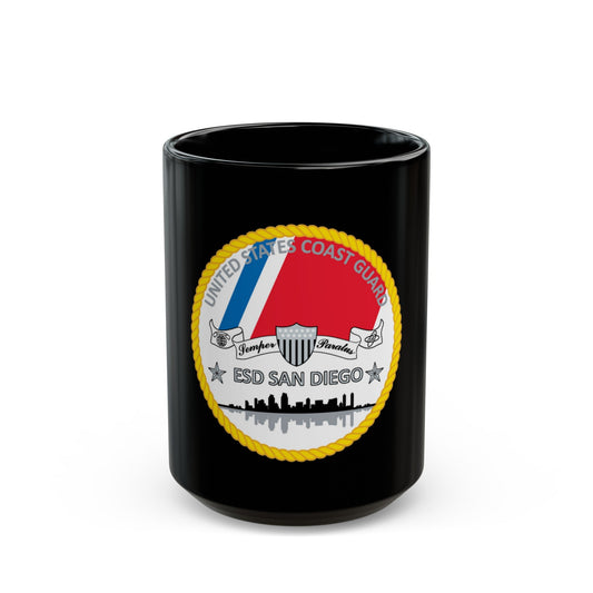 USCG ESD San Diego (U.S. Coast Guard) Black Coffee Mug-15oz-The Sticker Space