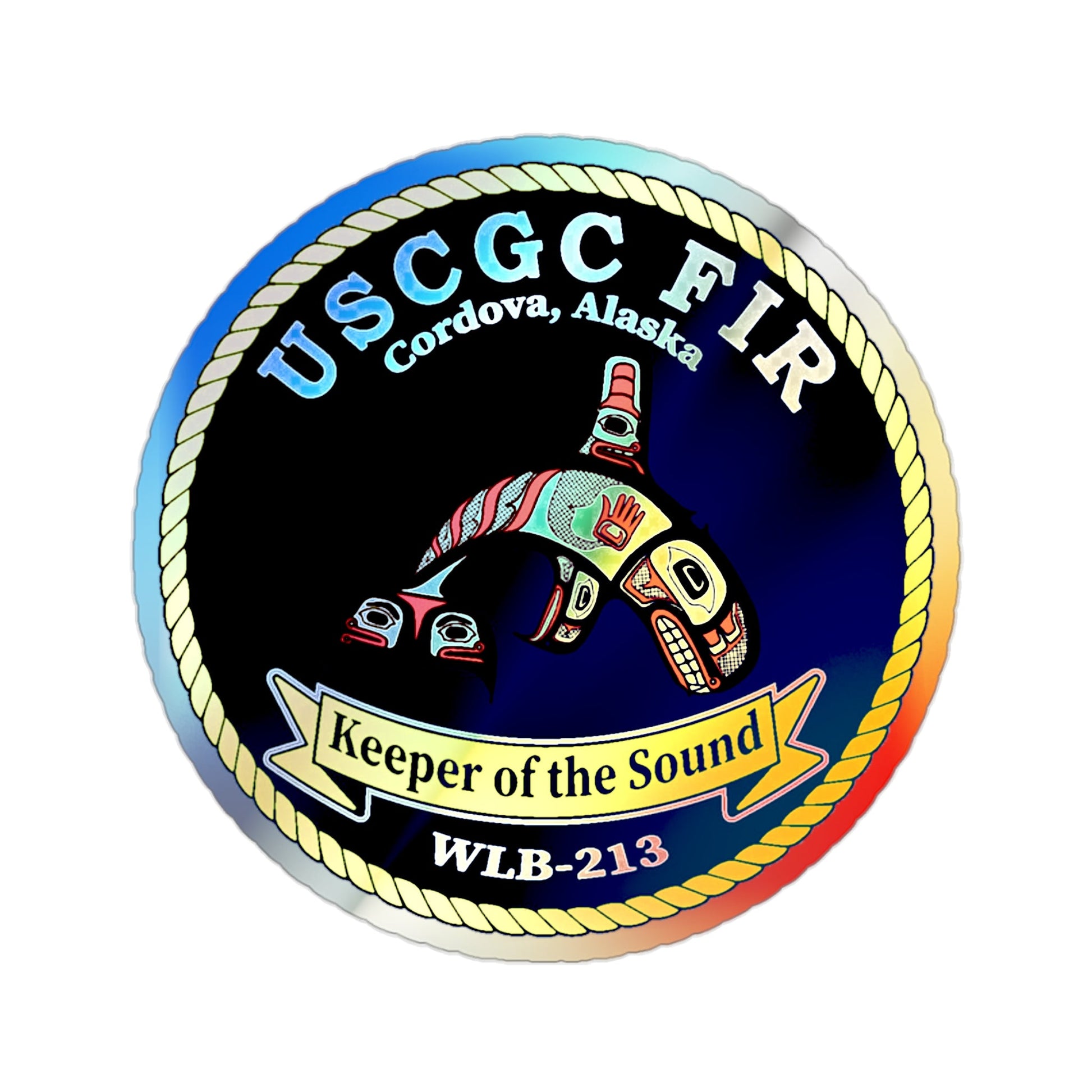 USCG FIR WLB 213 (U.S. Coast Guard) Holographic STICKER Die-Cut Vinyl Decal-2 Inch-The Sticker Space
