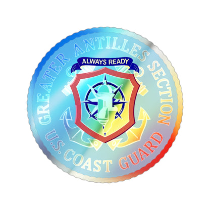 USCG Greater Antilles Section (U.S. Coast Guard) Holographic STICKER Die-Cut Vinyl Decal-2 Inch-The Sticker Space