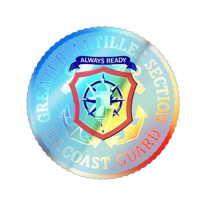 USCG Greater Antilles Section (U.S. Coast Guard) Holographic STICKER Die-Cut Vinyl Decal-4 Inch-The Sticker Space