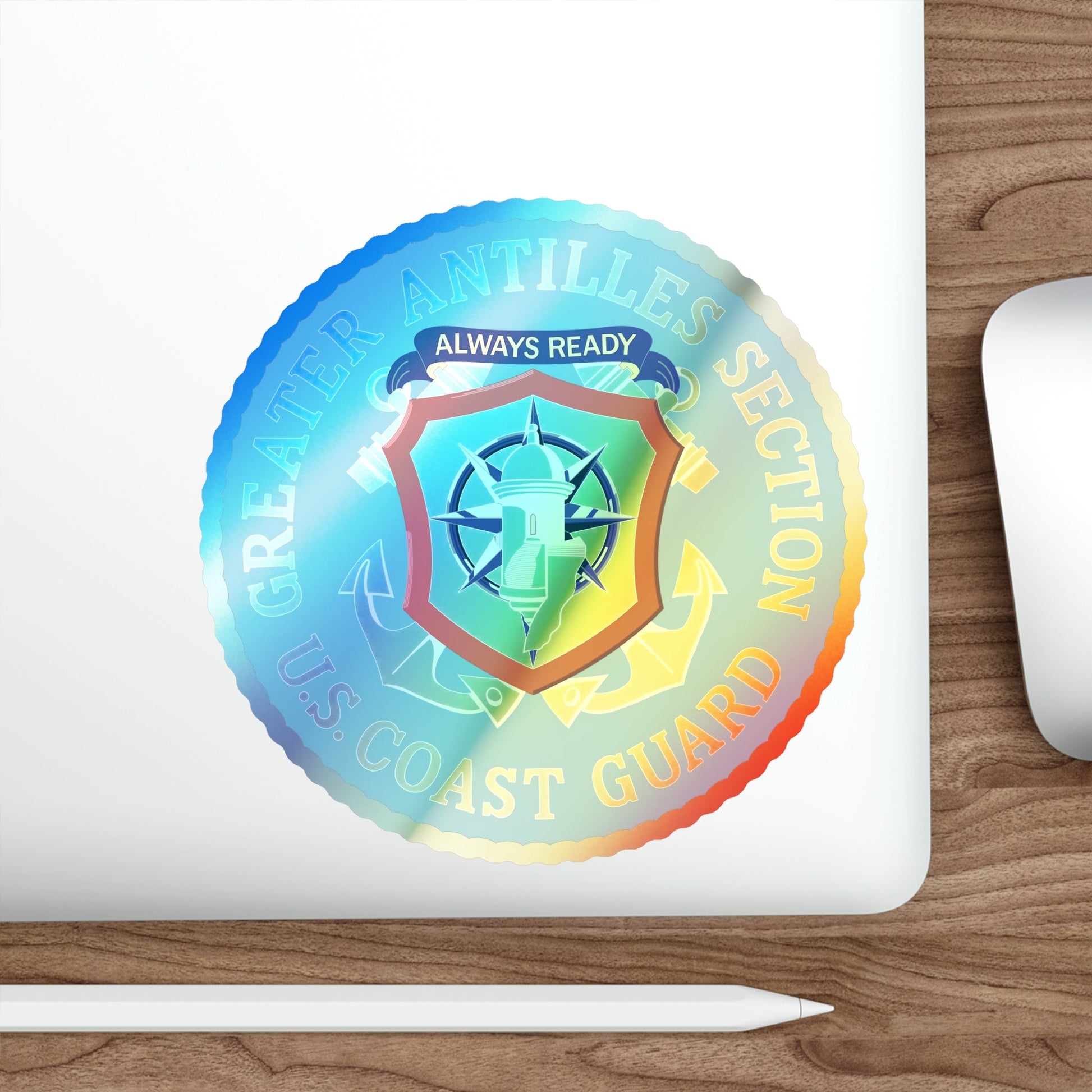 USCG Greater Antilles Section (U.S. Coast Guard) Holographic STICKER Die-Cut Vinyl Decal-The Sticker Space