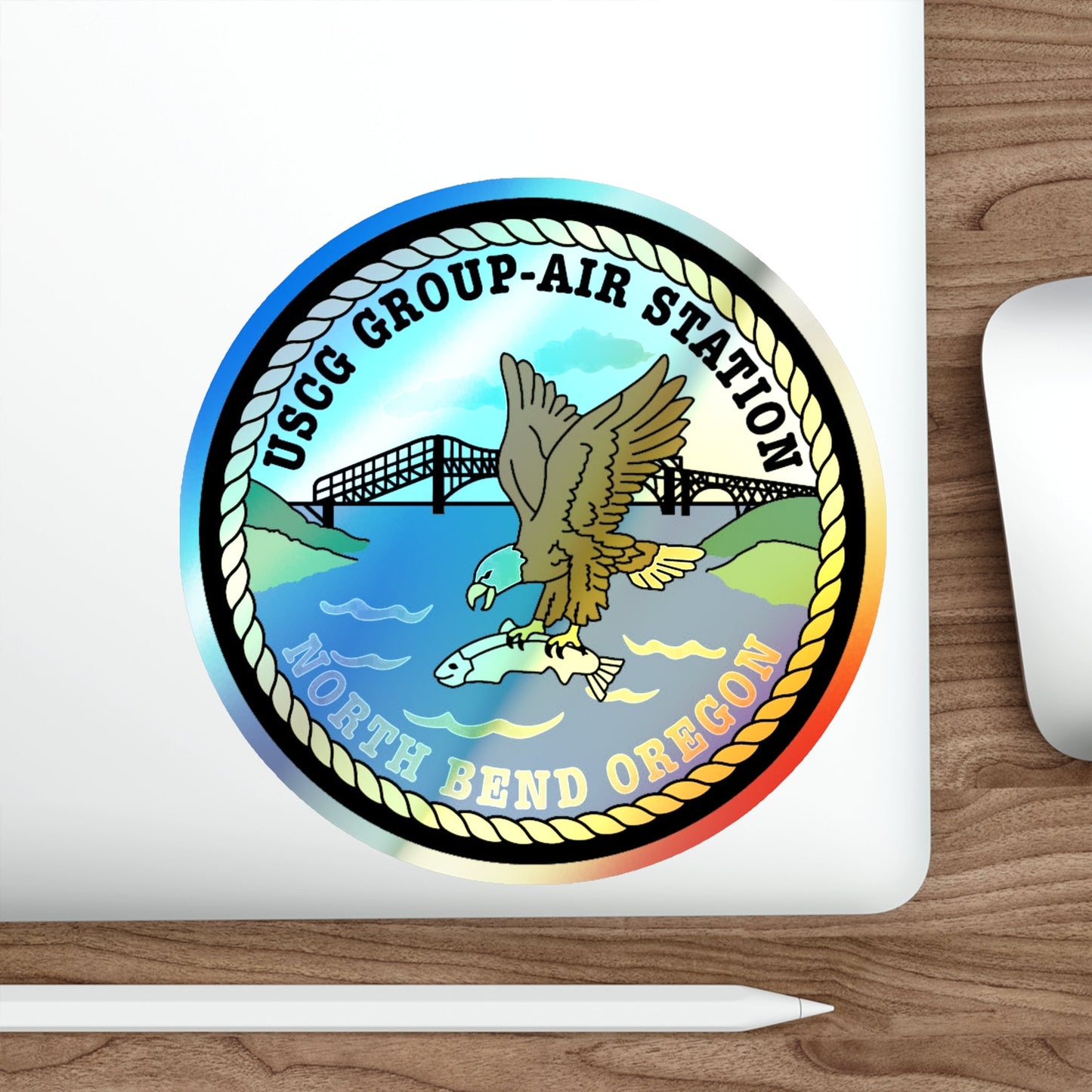 USCG Group Air Station North Bend (U.S. Coast Guard) Holographic STICKER Die-Cut Vinyl Decal-The Sticker Space