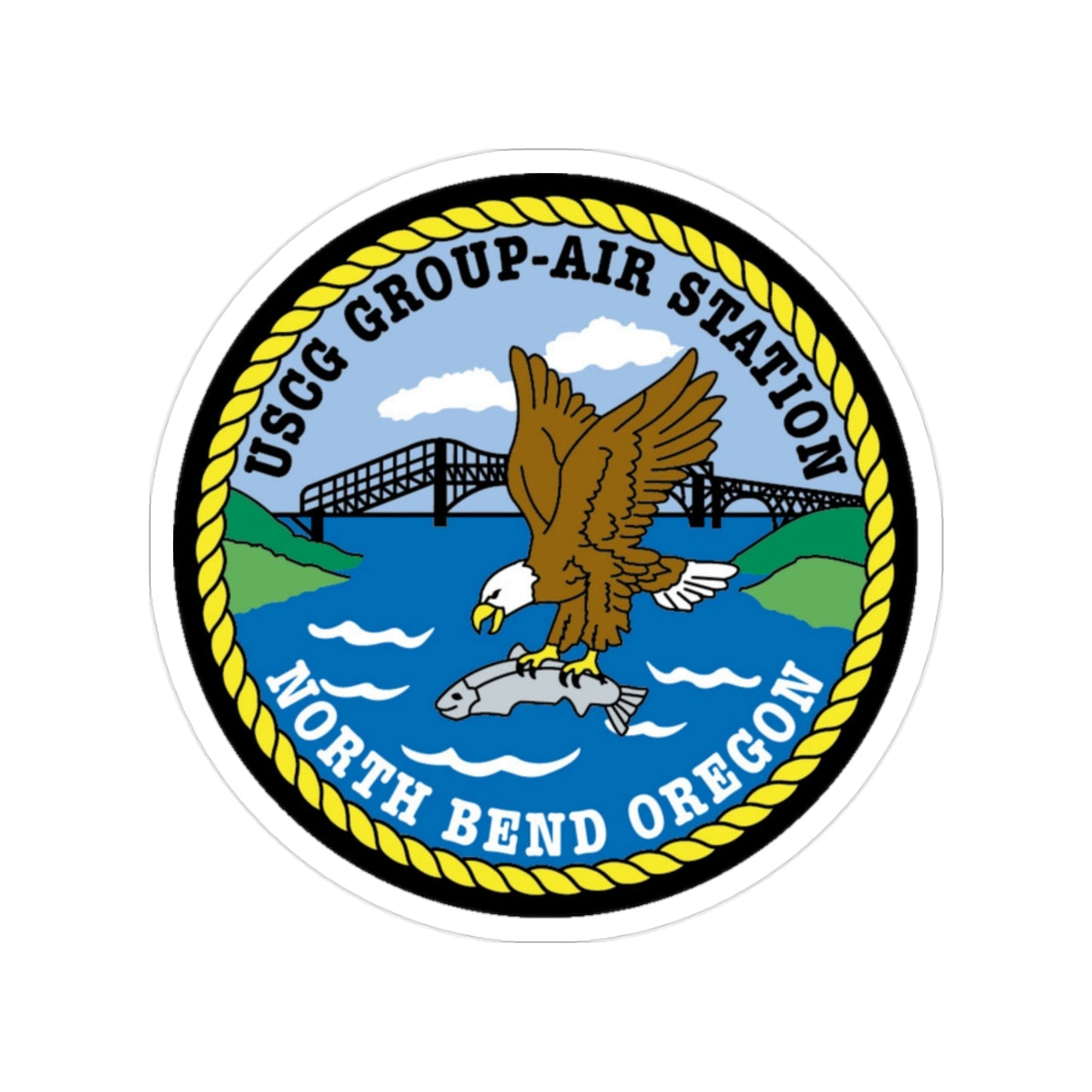 USCG Group Air Station North Bend (U.S. Coast Guard) Transparent STICKER Die-Cut Vinyl Decal-2 Inch-The Sticker Space