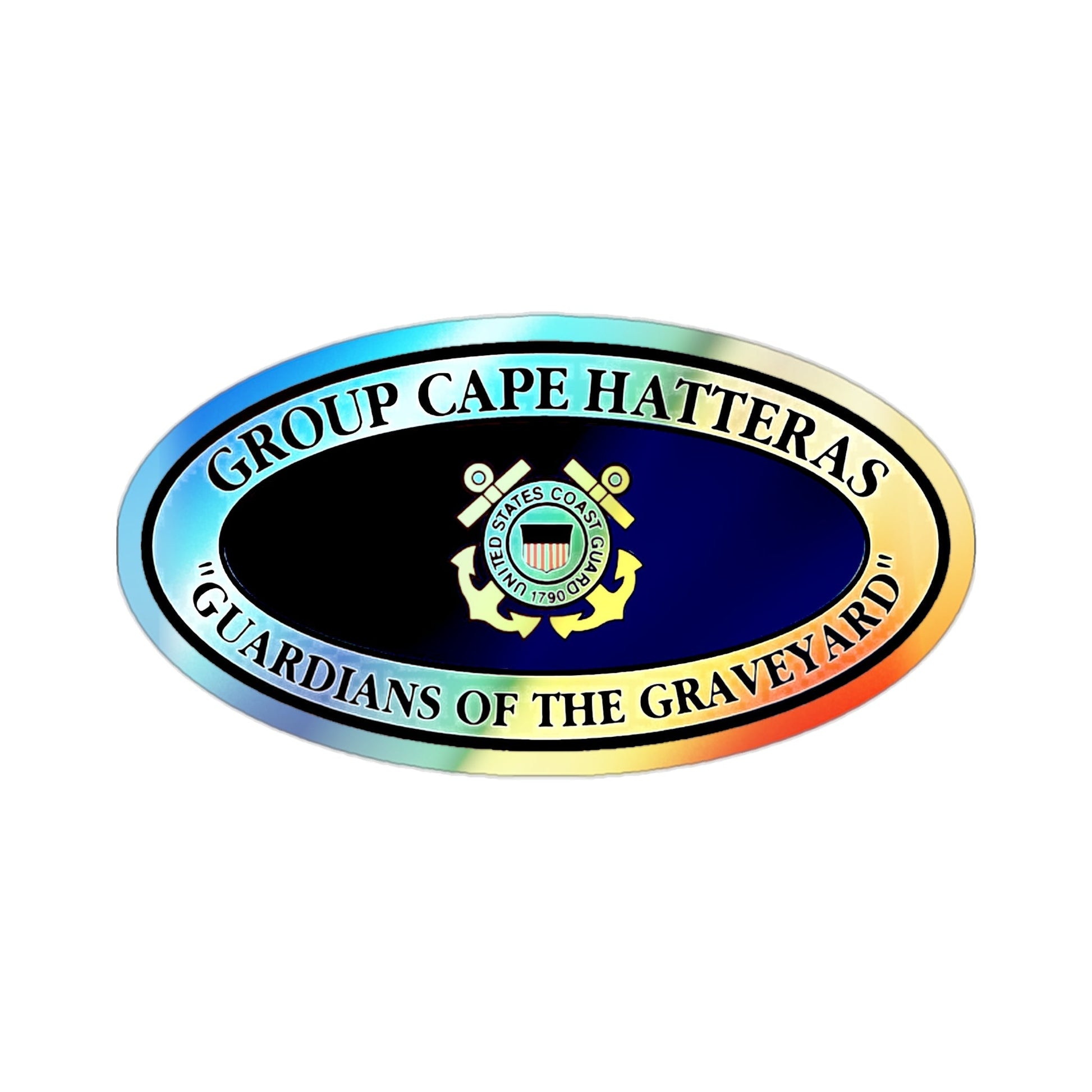 USCG Group Cape Hatteras VINT (U.S. Coast Guard) Holographic STICKER Die-Cut Vinyl Decal-2 Inch-The Sticker Space