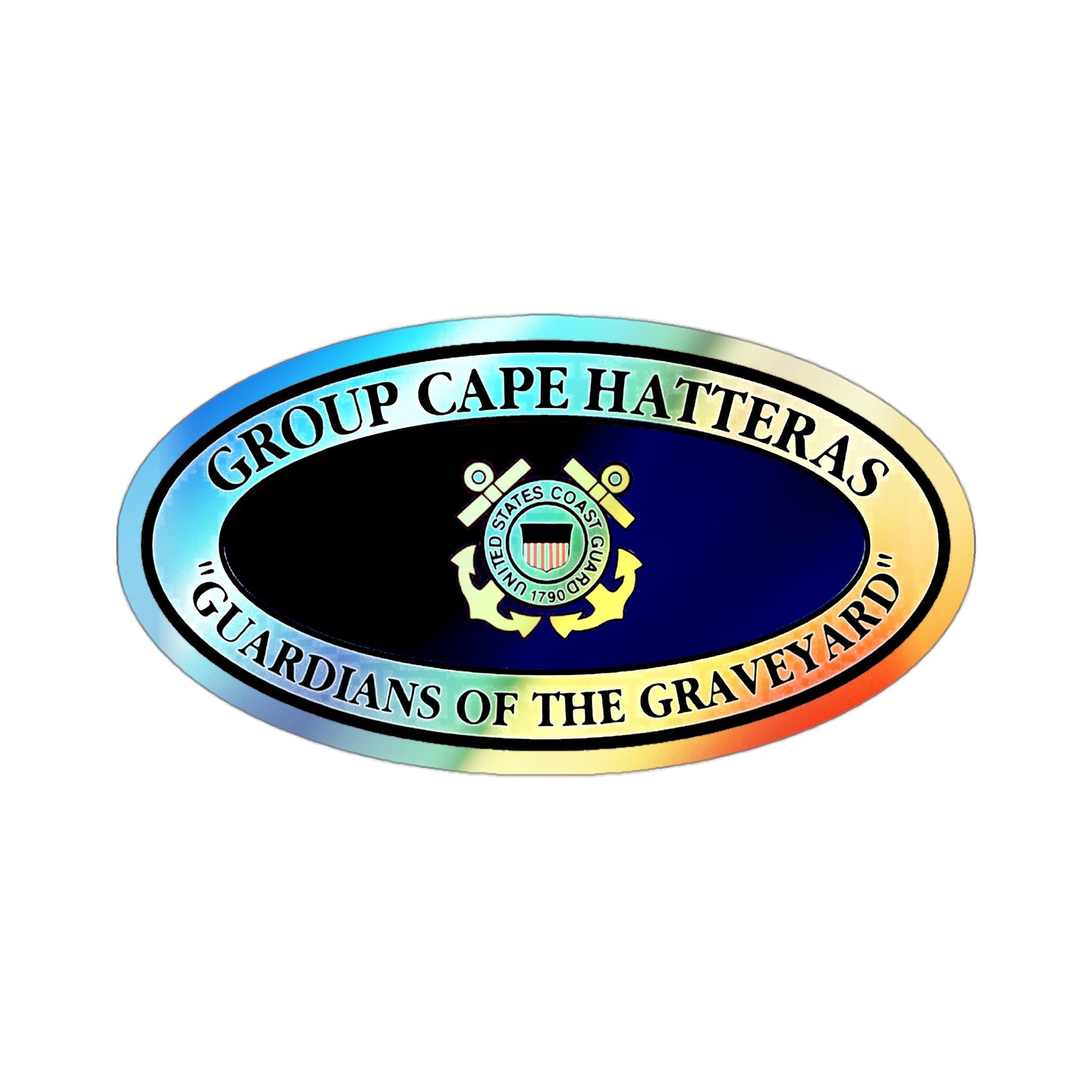USCG Group Cape Hatteras VINT (U.S. Coast Guard) Holographic STICKER Die-Cut Vinyl Decal-3 Inch-The Sticker Space