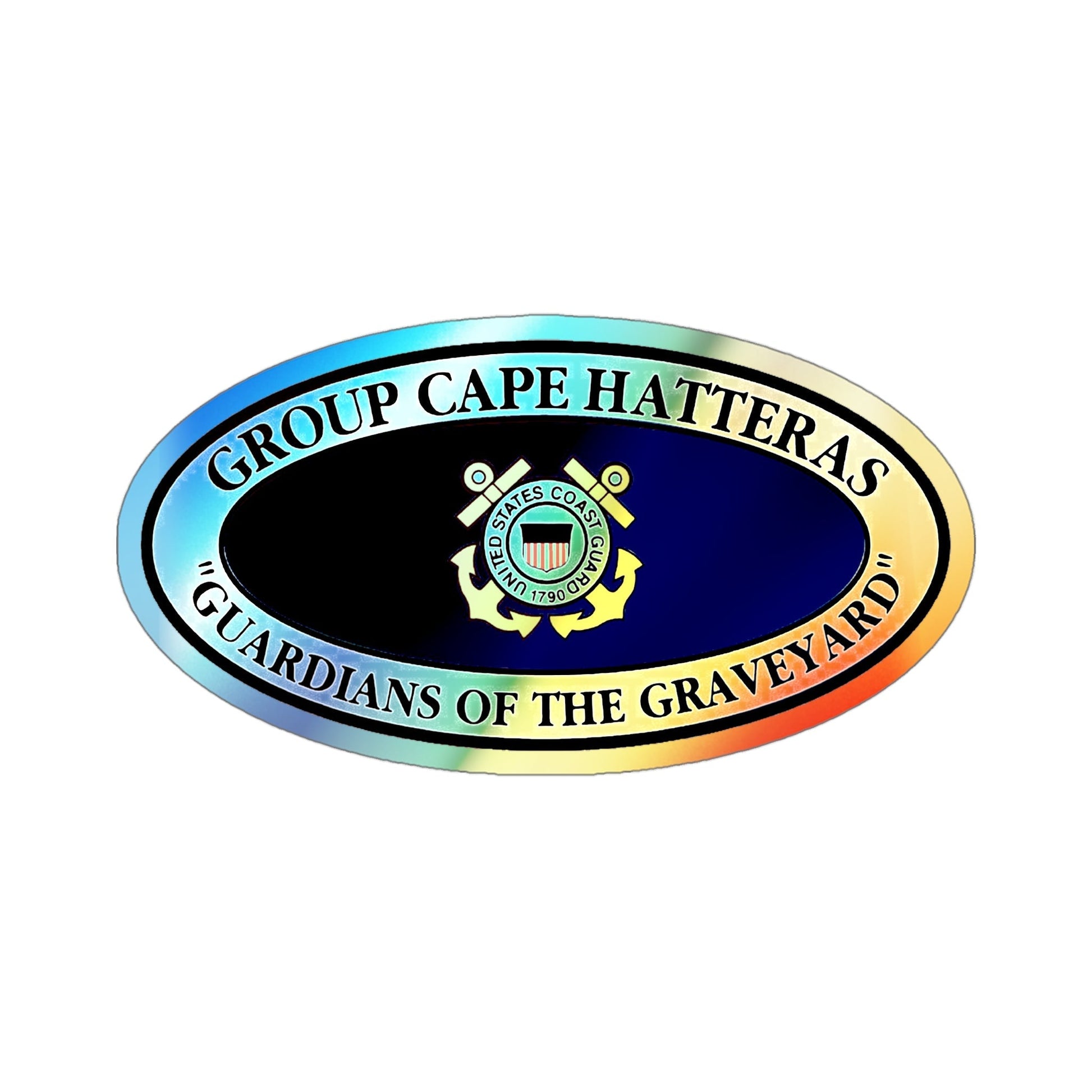 USCG Group Cape Hatteras VINT (U.S. Coast Guard) Holographic STICKER Die-Cut Vinyl Decal-4 Inch-The Sticker Space