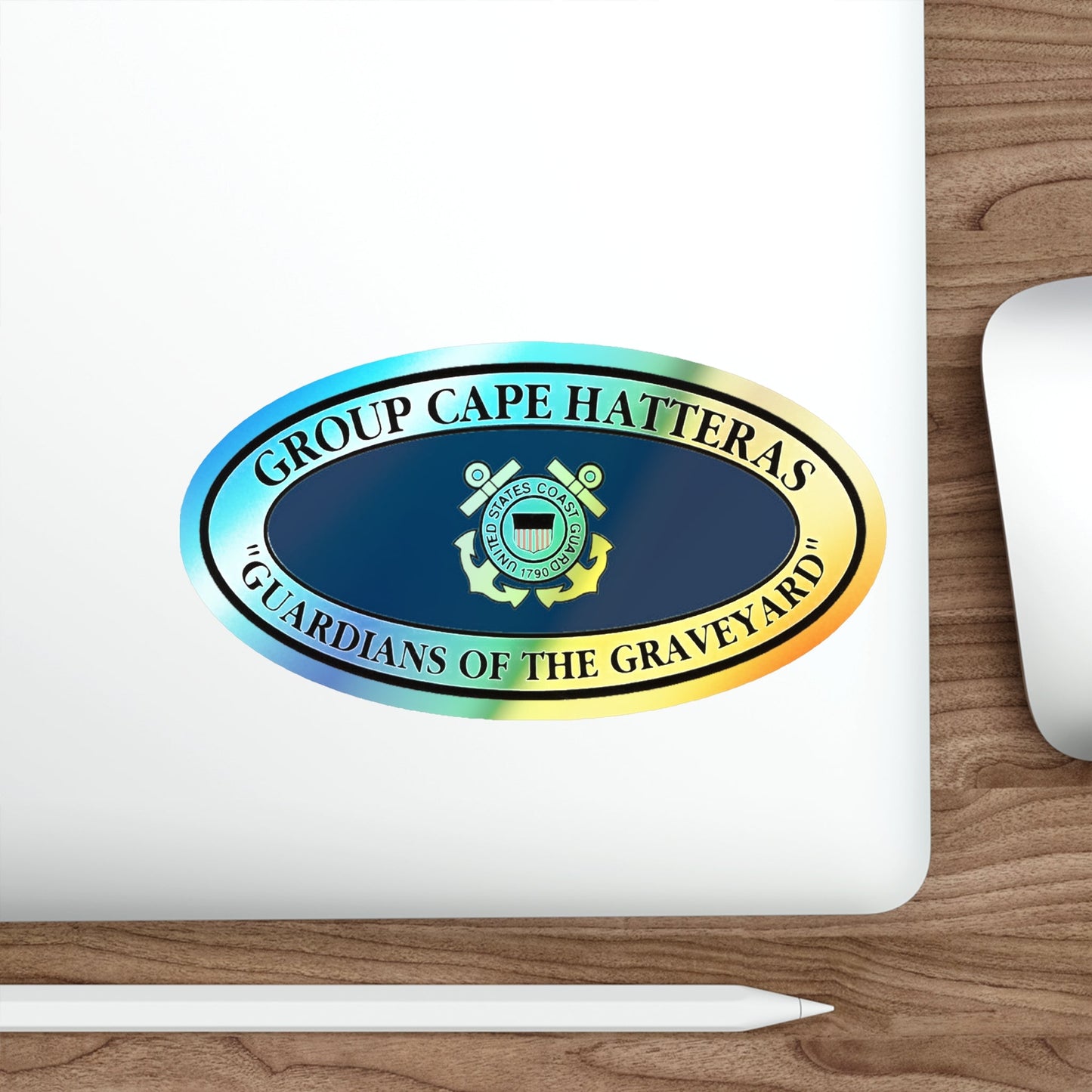 USCG Group Cape Hatteras VINT (U.S. Coast Guard) Holographic STICKER Die-Cut Vinyl Decal-The Sticker Space