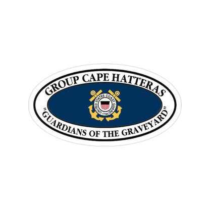 USCG Group Cape Hatteras VINT (U.S. Coast Guard) Transparent STICKER Die-Cut Vinyl Decal-2 Inch-The Sticker Space