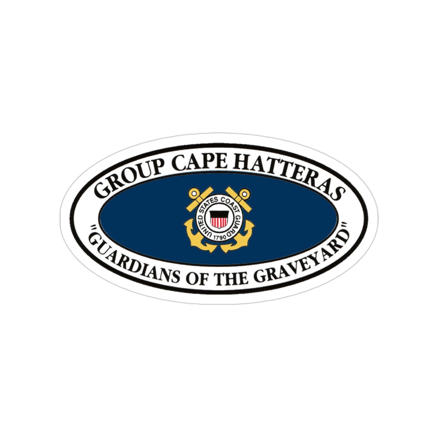 USCG Group Cape Hatteras VINT (U.S. Coast Guard) Transparent STICKER Die-Cut Vinyl Decal-3 Inch-The Sticker Space