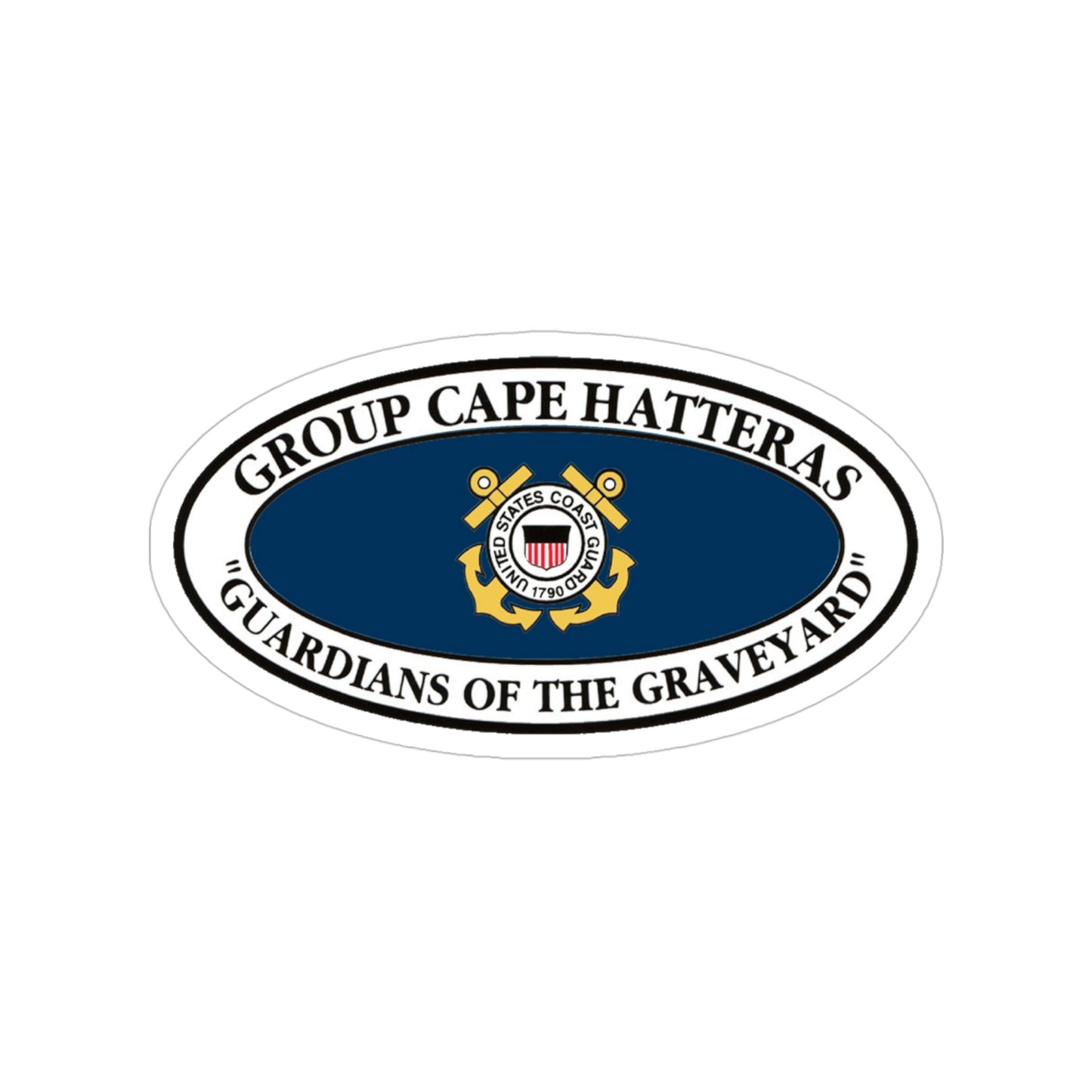 USCG Group Cape Hatteras VINT (U.S. Coast Guard) Transparent STICKER Die-Cut Vinyl Decal-4 Inch-The Sticker Space