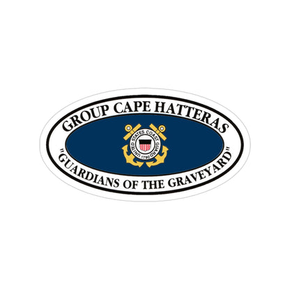 USCG Group Cape Hatteras VINT (U.S. Coast Guard) Transparent STICKER Die-Cut Vinyl Decal-4 Inch-The Sticker Space