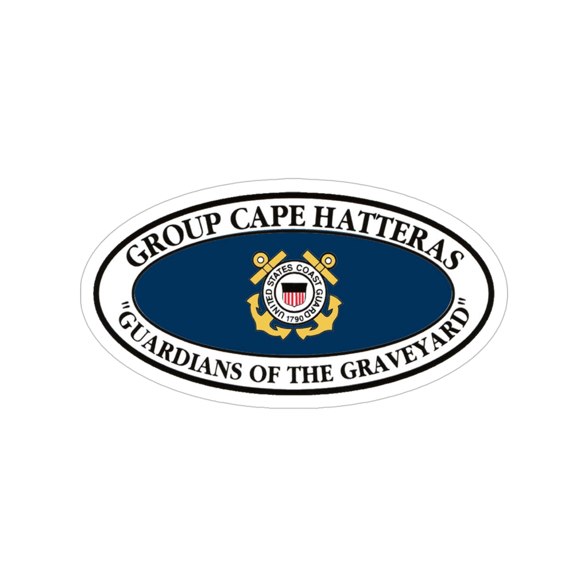 USCG Group Cape Hatteras VINT (U.S. Coast Guard) Transparent STICKER Die-Cut Vinyl Decal-5 Inch-The Sticker Space