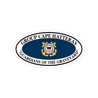 USCG Group Cape Hatteras VINT (U.S. Coast Guard) Transparent STICKER Die-Cut Vinyl Decal-5 Inch-The Sticker Space