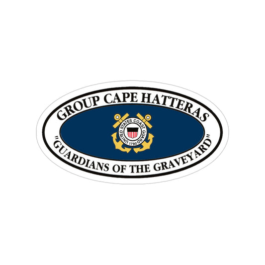 USCG Group Cape Hatteras VINT (U.S. Coast Guard) Transparent STICKER Die-Cut Vinyl Decal-6 Inch-The Sticker Space