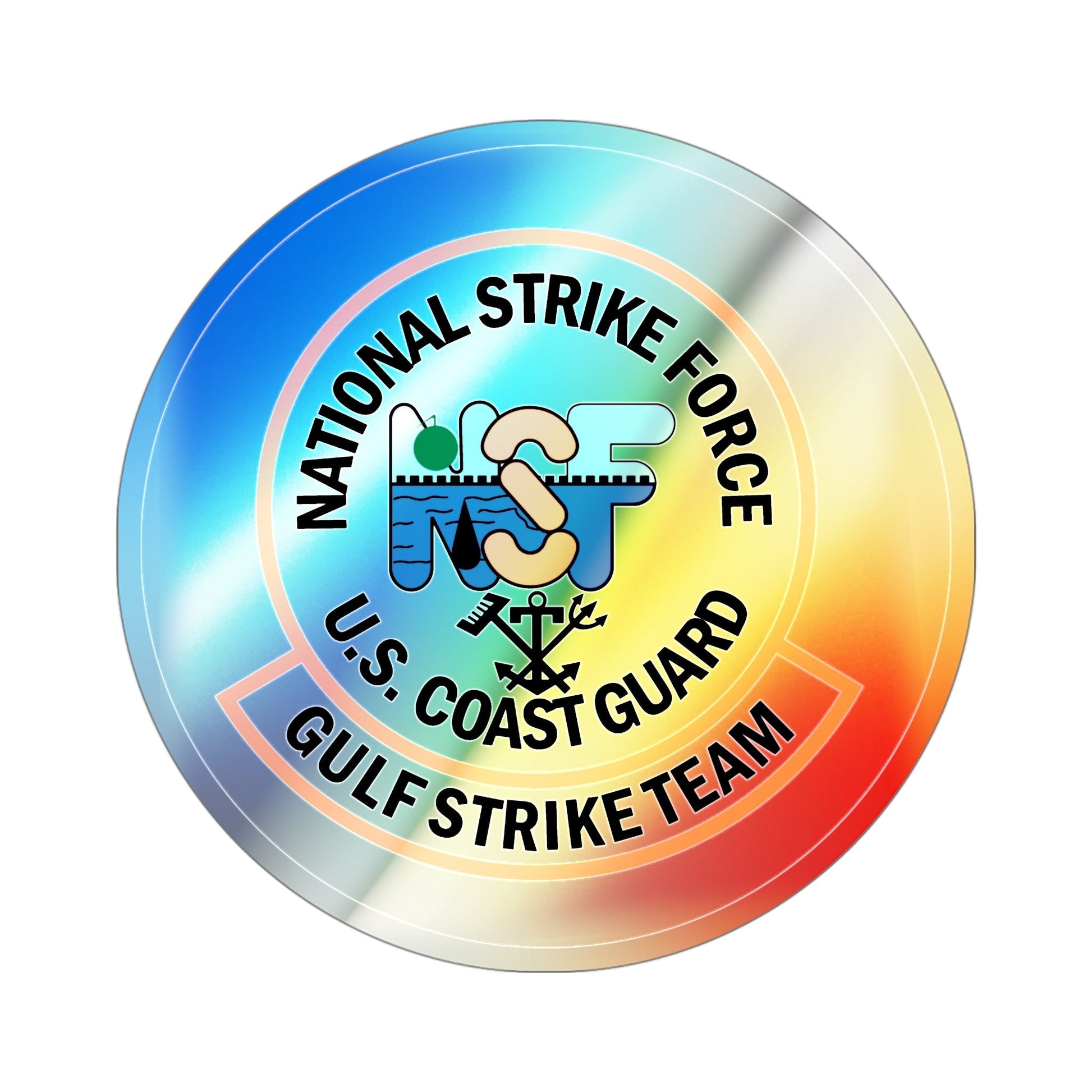 USCG Gulf Strike Team NSF (U.S. Coast Guard) Holographic STICKER Die-Cut Vinyl Decal-4 Inch-The Sticker Space