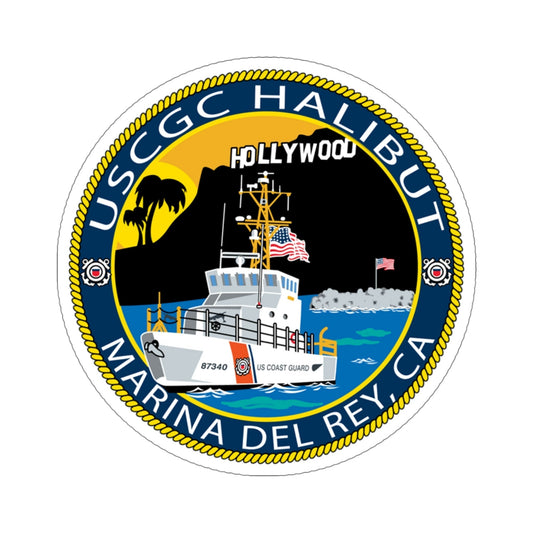 USCG Halibut Marina Del Ray CA (U.S. Coast Guard) STICKER Vinyl Die-Cut Decal-6 Inch-The Sticker Space