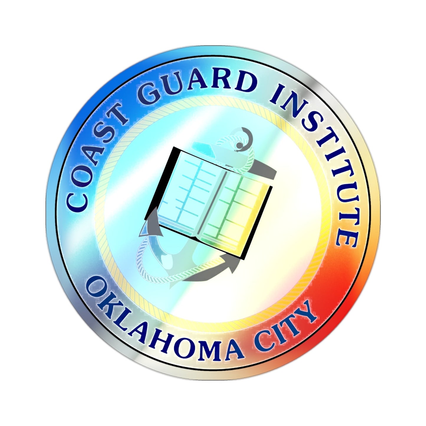 USCG Institute Oklahoma City 2 (U.S. Coast Guard) Holographic STICKER Die-Cut Vinyl Decal-2 Inch-The Sticker Space