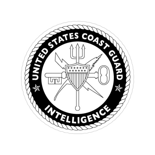USCG Intelligence BW (U.S. Coast Guard) Transparent STICKER Die-Cut Vinyl Decal-6 Inch-The Sticker Space
