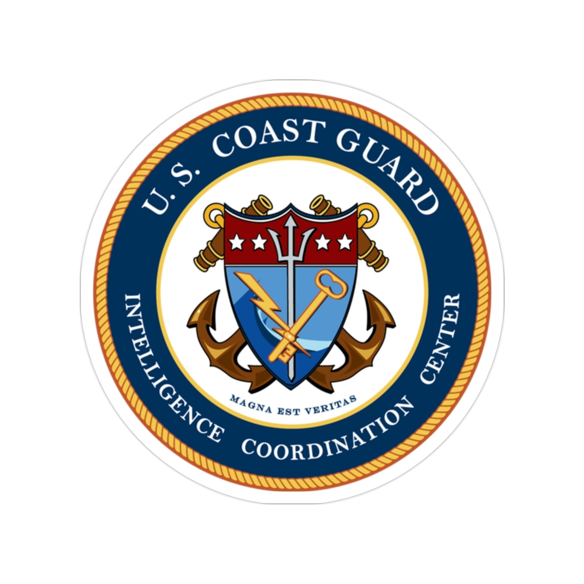 USCG Intelligence Coordination Center (U.S. Coast Guard) Transparent STICKER Die-Cut Vinyl Decal-2 Inch-The Sticker Space