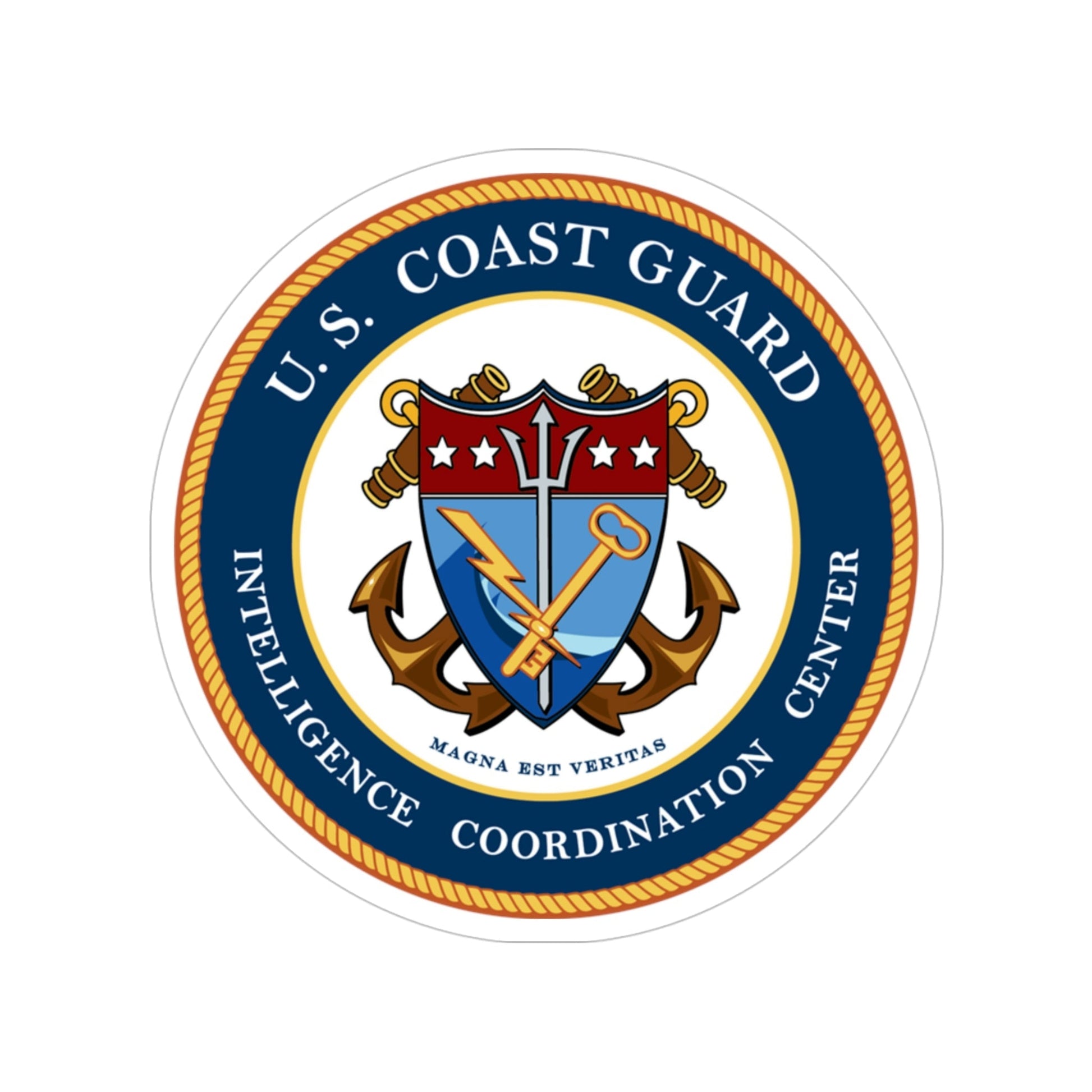 USCG Intelligence Coordination Center (U.S. Coast Guard) Transparent STICKER Die-Cut Vinyl Decal-4 Inch-The Sticker Space