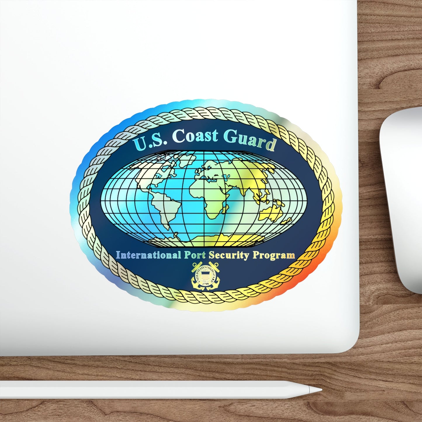 USCG International Port Security Program (U.S. Coast Guard) Holographic STICKER Die-Cut Vinyl Decal-The Sticker Space