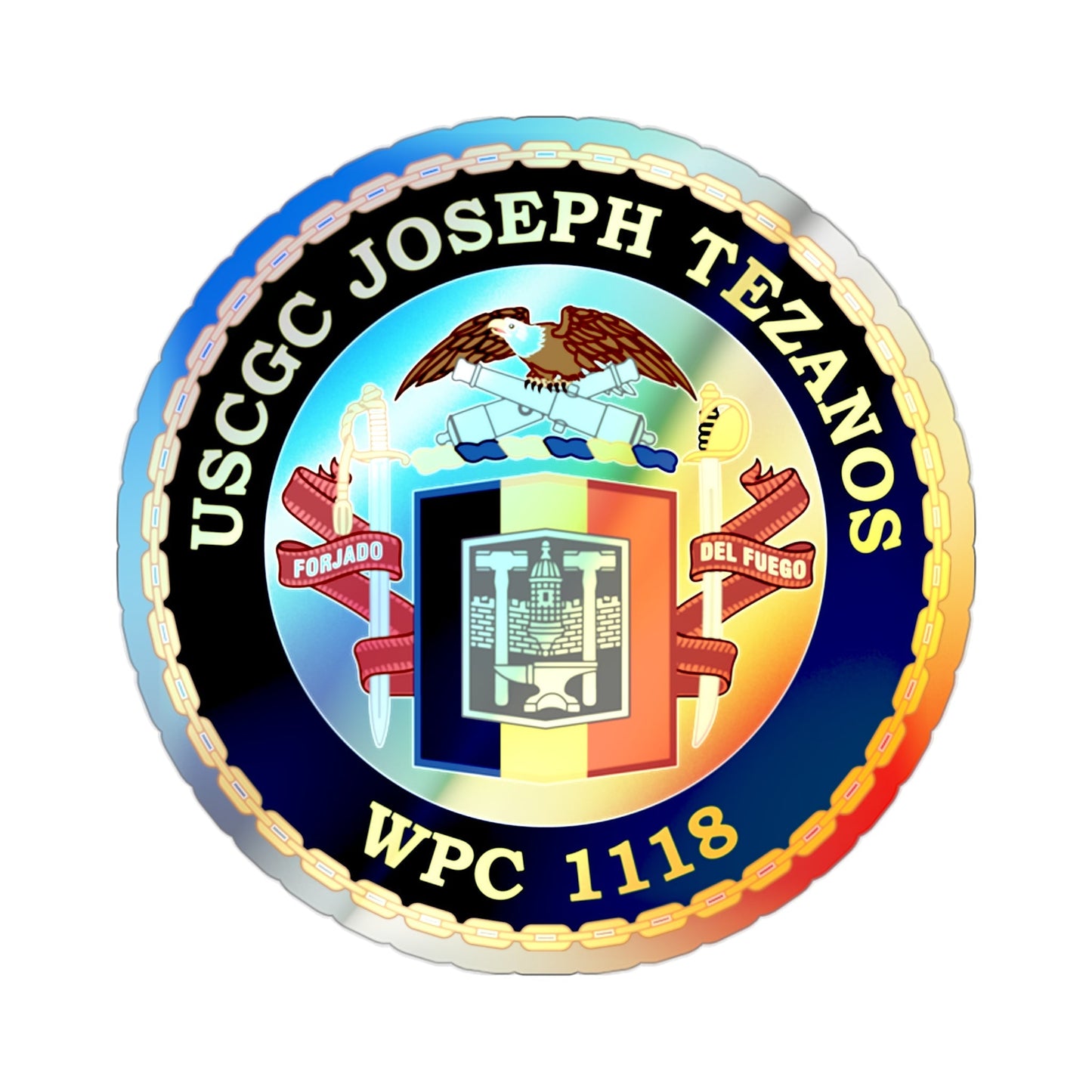 USCG Joseph Tezanos WPC 1118 (U.S. Coast Guard) Holographic STICKER Die-Cut Vinyl Decal-2 Inch-The Sticker Space
