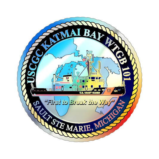 USCG Katmai Bay WTGB 101 (U.S. Coast Guard) Holographic STICKER Die-Cut Vinyl Decal-6 Inch-The Sticker Space
