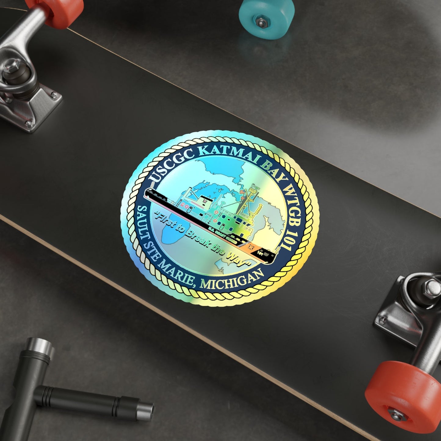USCG Katmai Bay WTGB 101 (U.S. Coast Guard) Holographic STICKER Die-Cut Vinyl Decal-The Sticker Space