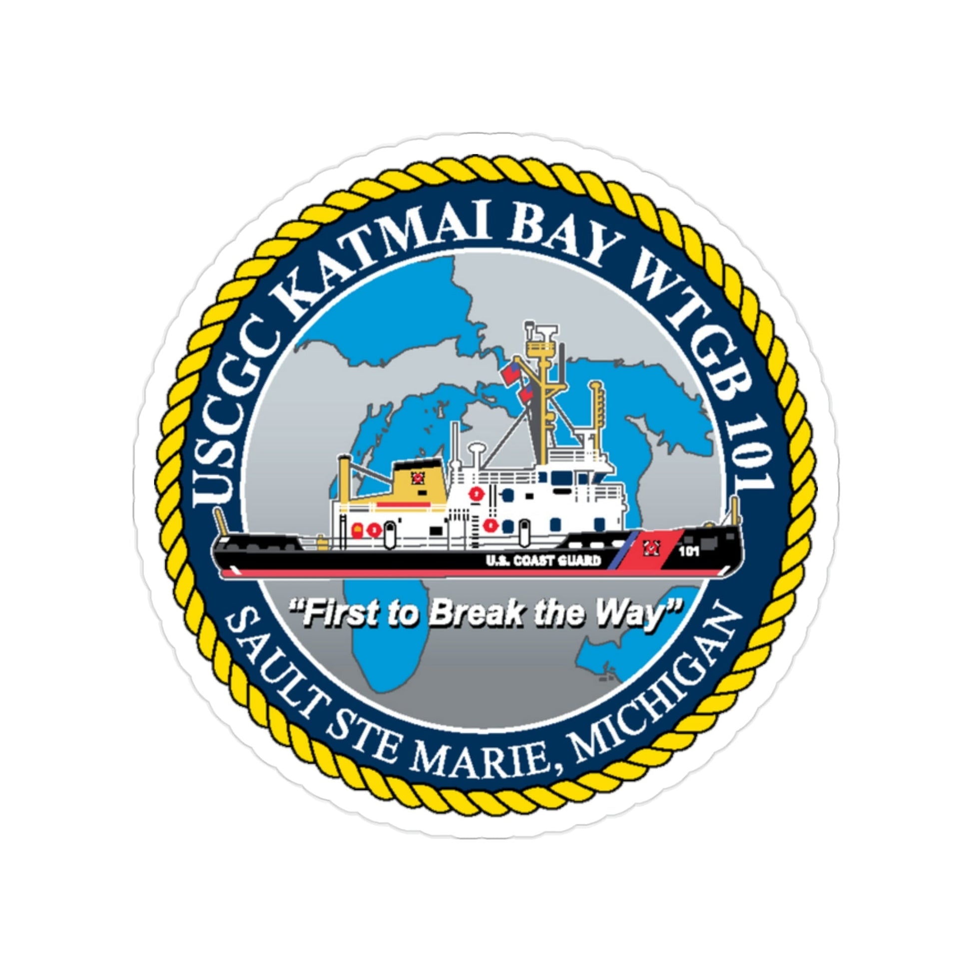 USCG Katmai Bay WTGB 101 (U.S. Coast Guard) Transparent STICKER Die-Cut Vinyl Decal-2 Inch-The Sticker Space