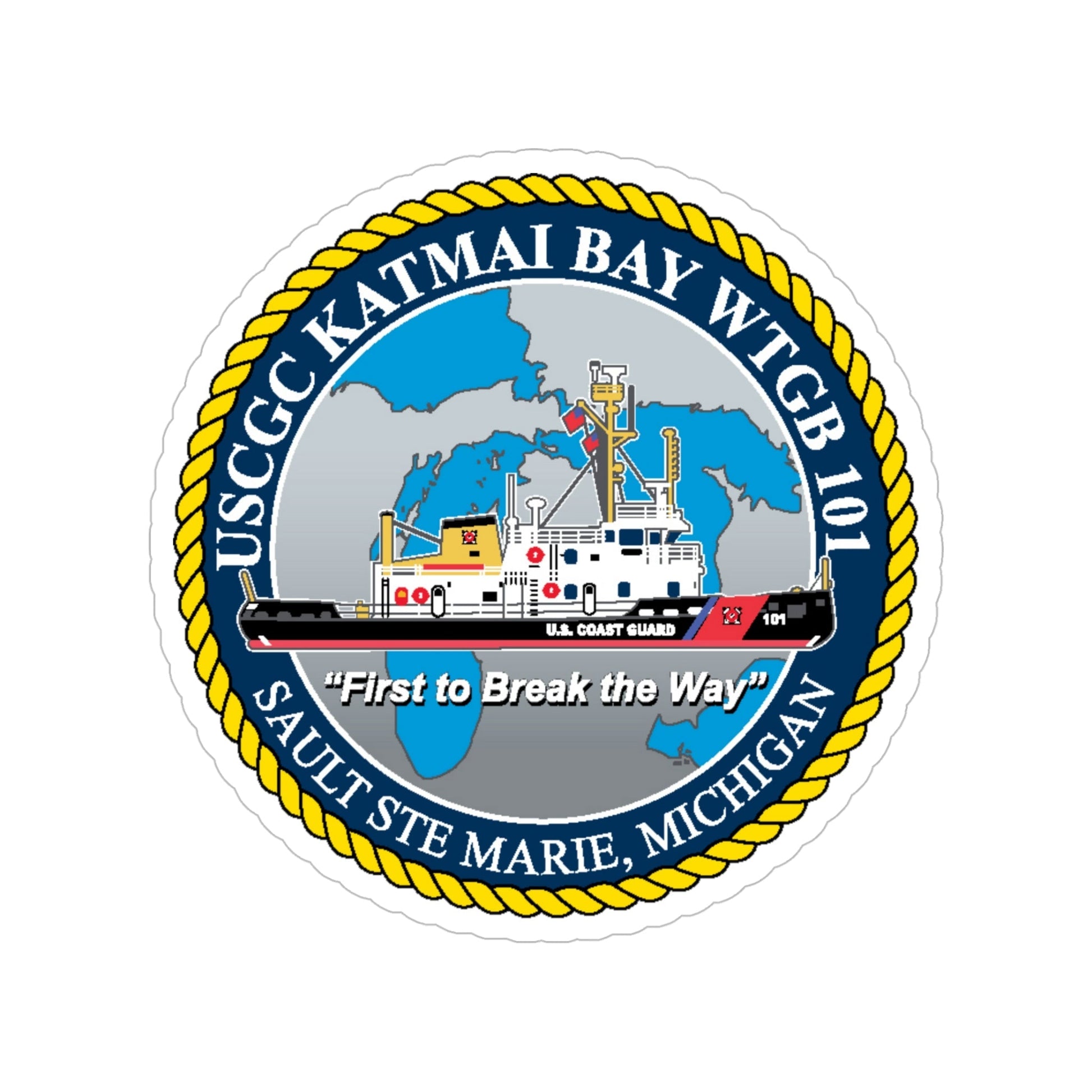USCG Katmai Bay WTGB 101 (U.S. Coast Guard) Transparent STICKER Die-Cut Vinyl Decal-5 Inch-The Sticker Space