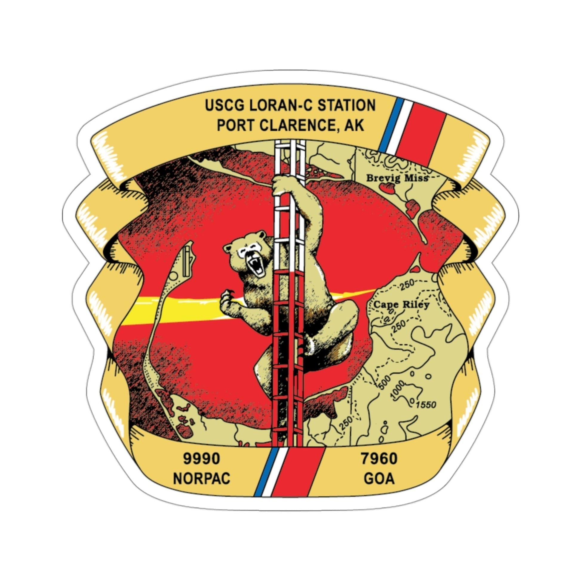 USCG Loran C Station Port Clarence AK (U.S. Coast Guard) STICKER Vinyl Die-Cut Decal-3 Inch-The Sticker Space