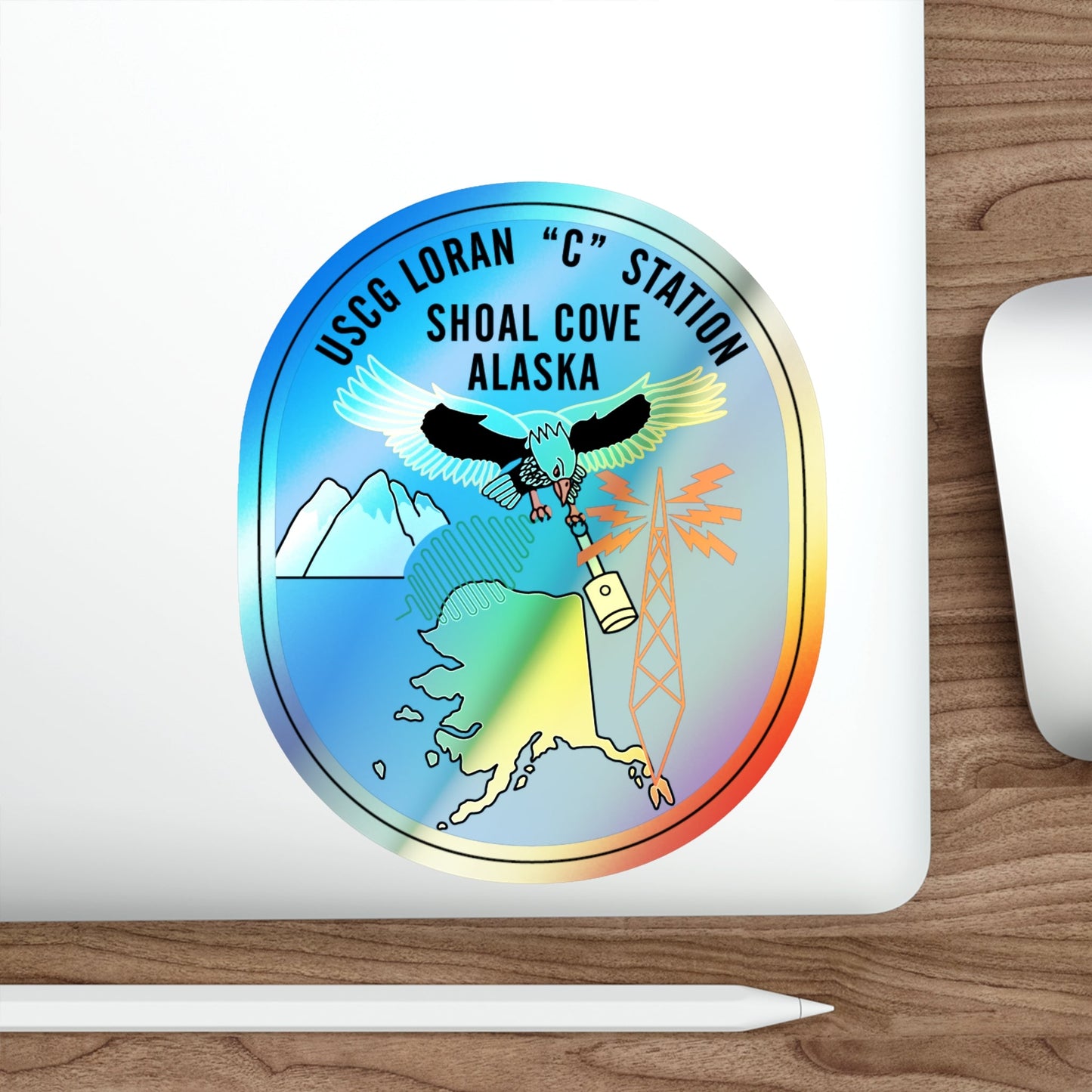 USCG Loran C Station Shoal Cove Alaska (U.S. Coast Guard) Holographic STICKER Die-Cut Vinyl Decal-The Sticker Space