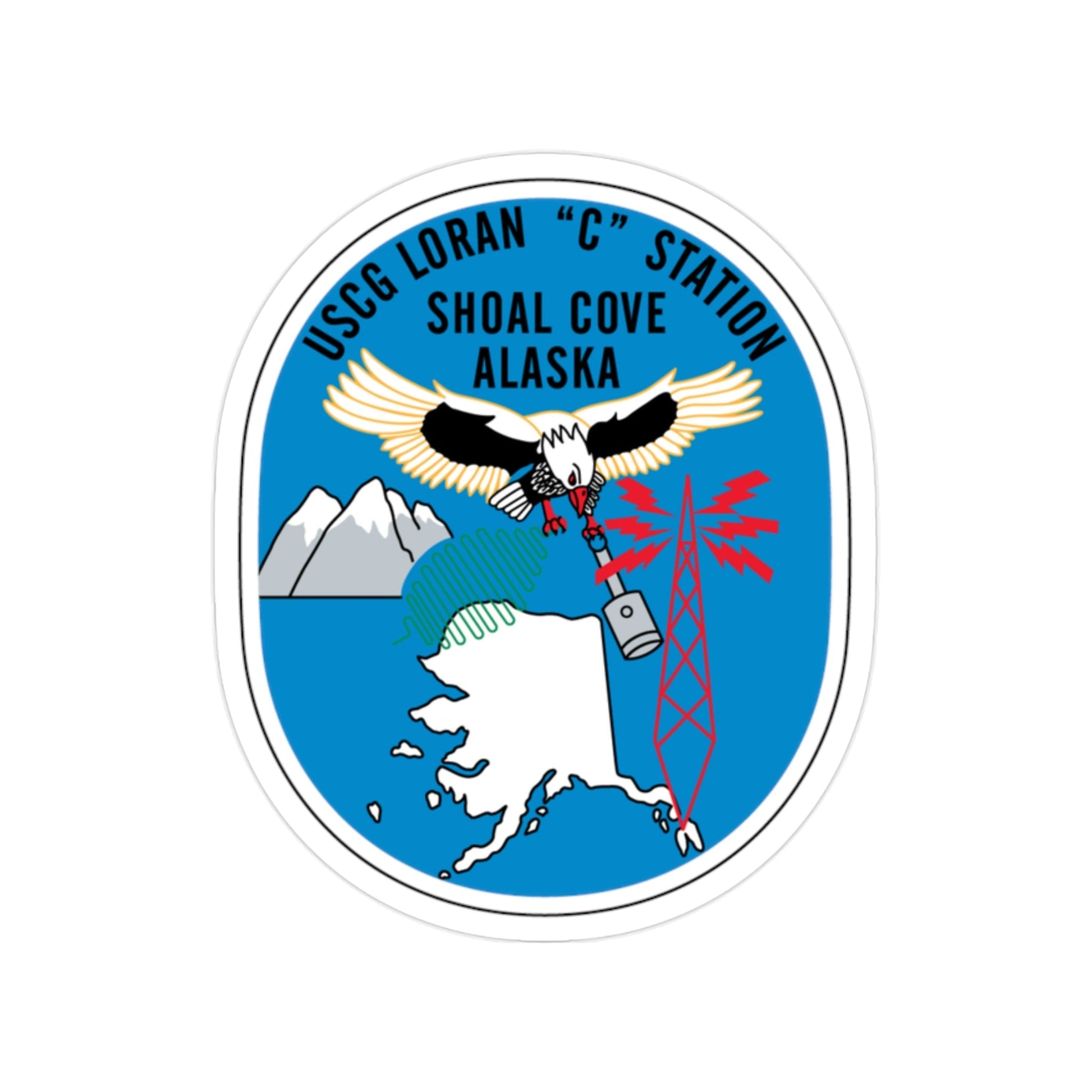USCG Loran C Station Shoal Cove Alaska (U.S. Coast Guard) Transparent STICKER Die-Cut Vinyl Decal-2 Inch-The Sticker Space