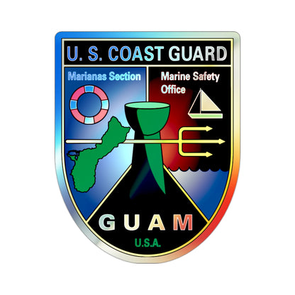 USCG Marianas Sect MSO Guam (U.S. Coast Guard) Holographic STICKER Die-Cut Vinyl Decal-2 Inch-The Sticker Space
