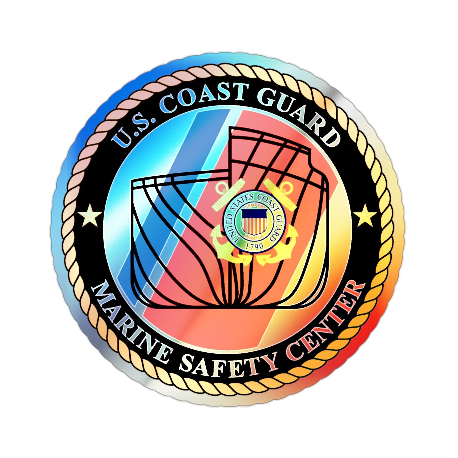 USCG MARINE SAFETY CENTER (U.S. Coast Guard) Holographic STICKER Die-Cut Vinyl Decal-2 Inch-The Sticker Space