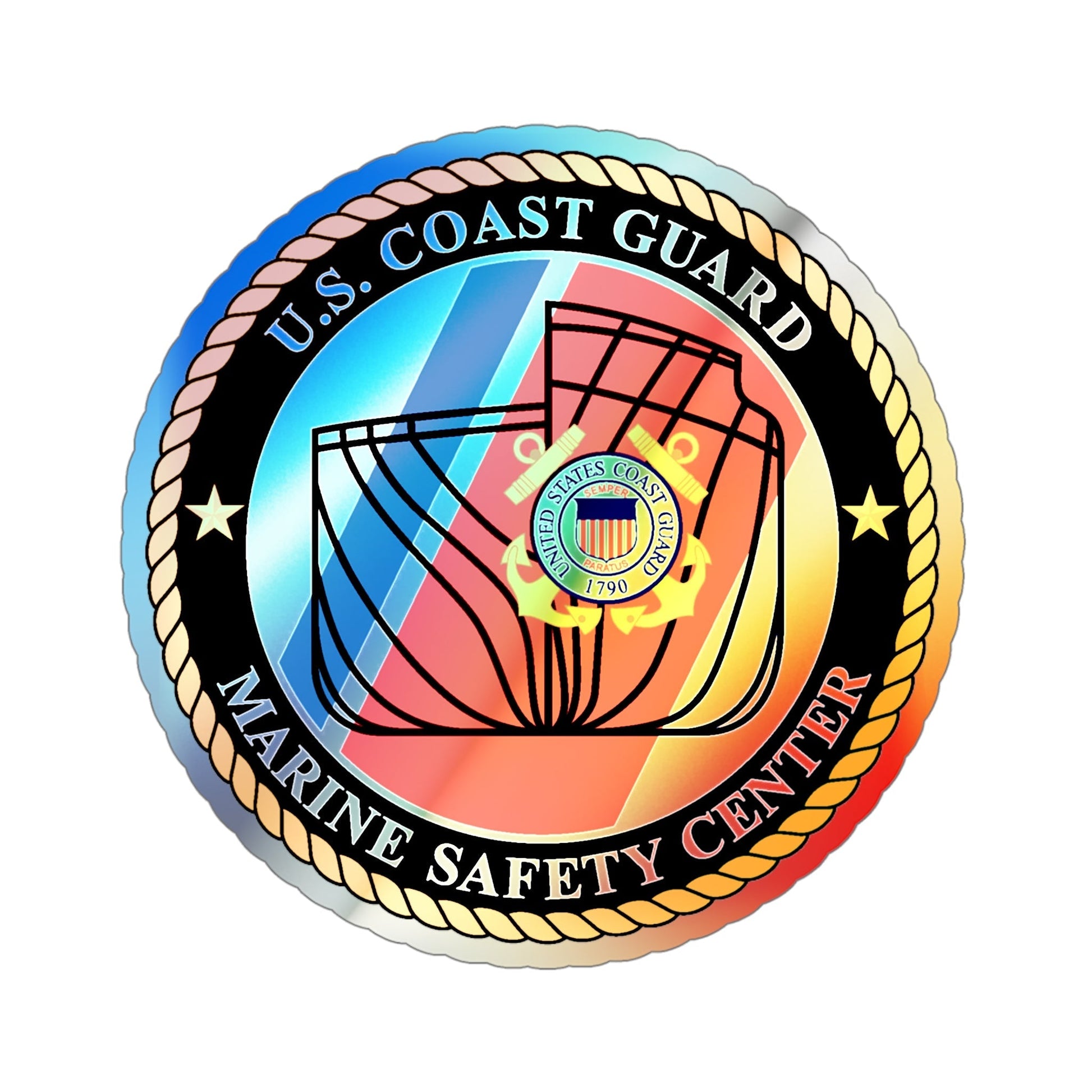 USCG MARINE SAFETY CENTER (U.S. Coast Guard) Holographic STICKER Die-Cut Vinyl Decal-5 Inch-The Sticker Space