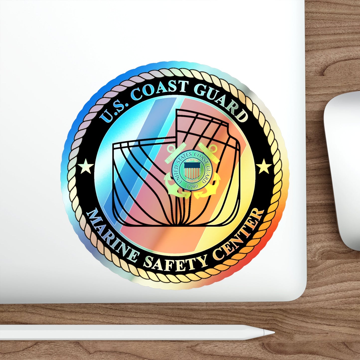 USCG MARINE SAFETY CENTER (U.S. Coast Guard) Holographic STICKER Die-Cut Vinyl Decal-The Sticker Space