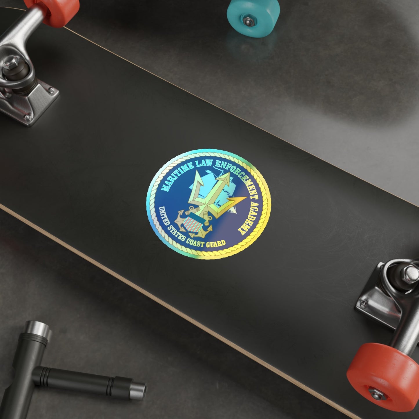 USCG Maritime Law Enforcement Academy (U.S. Coast Guard) Holographic STICKER Die-Cut Vinyl Decal-The Sticker Space