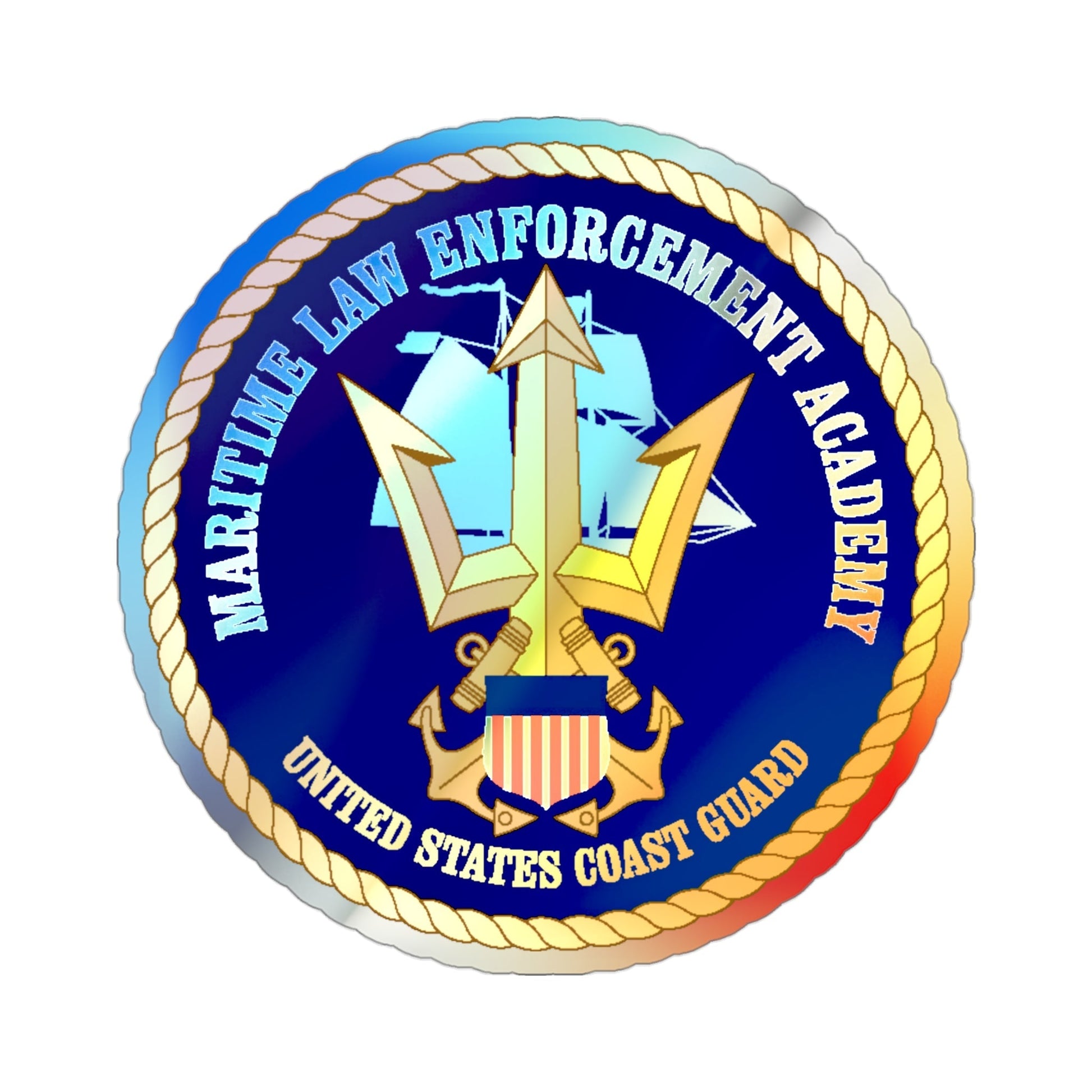 USCG Maritime Law Enforcement Academy (U.S. Coast Guard) Holographic STICKER Die-Cut Vinyl Decal-3 Inch-The Sticker Space