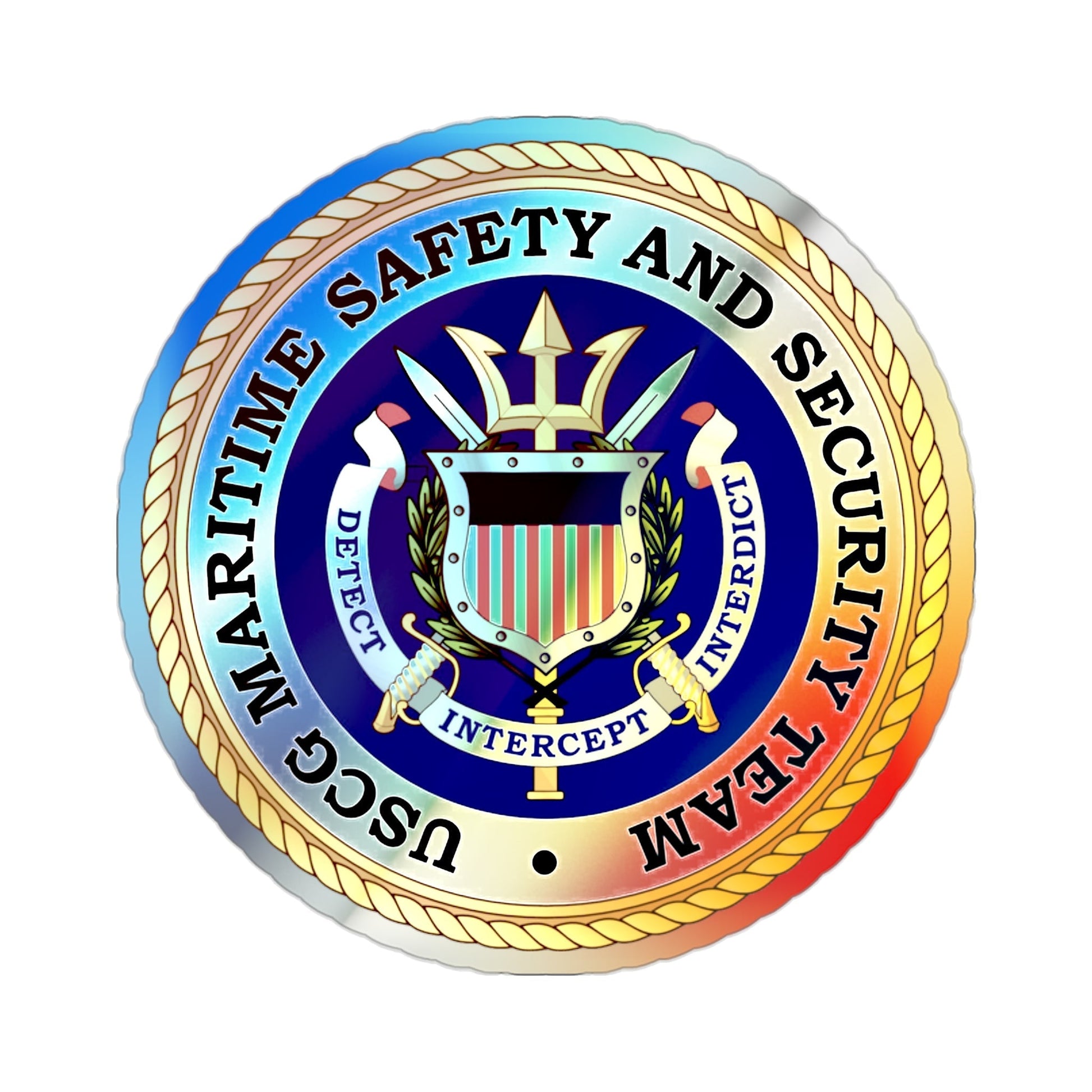 USCG Maritime Safety And Security Team (U.S. Coast Guard) Holographic STICKER Die-Cut Vinyl Decal-2 Inch-The Sticker Space
