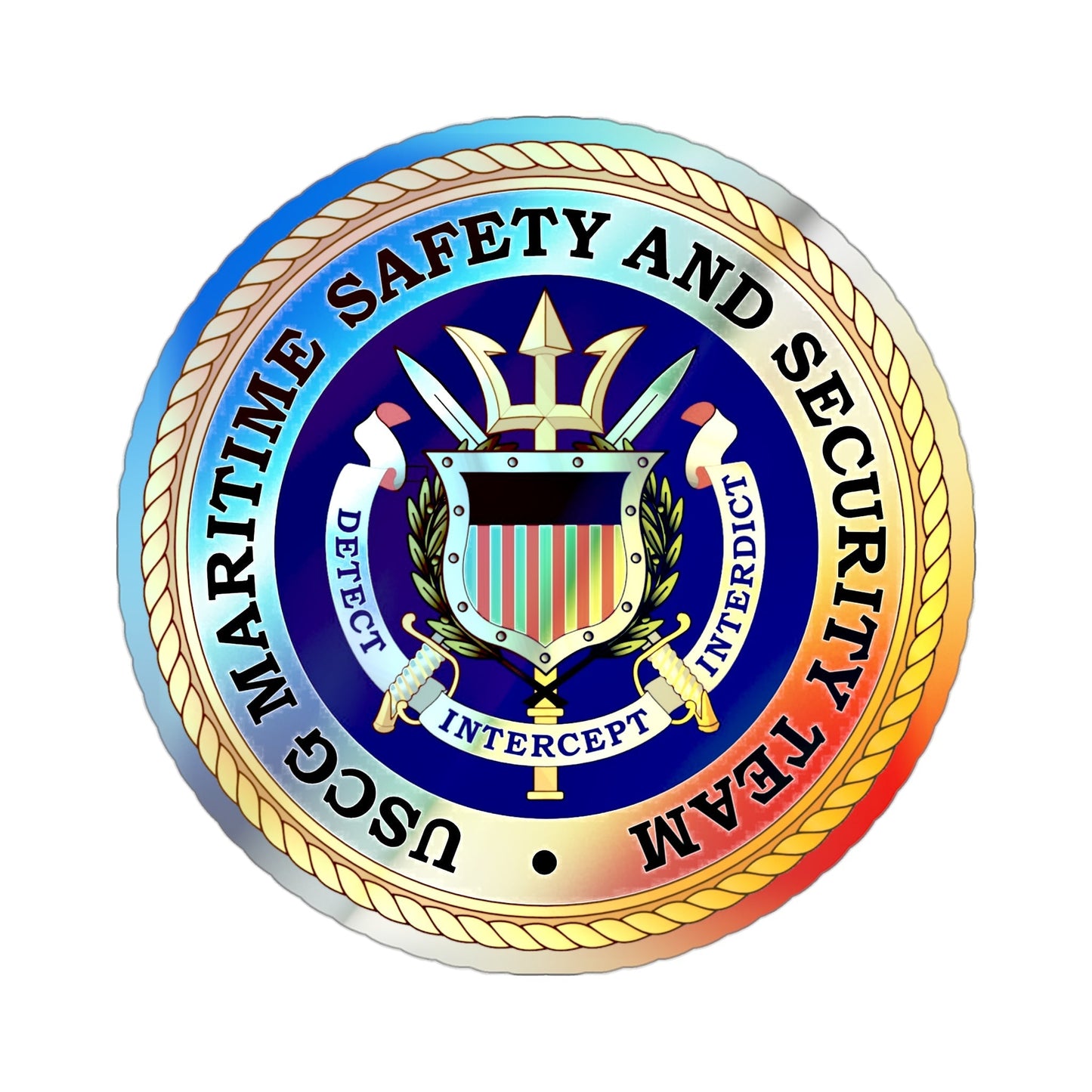 USCG Maritime Safety And Security Team (U.S. Coast Guard) Holographic STICKER Die-Cut Vinyl Decal-3 Inch-The Sticker Space