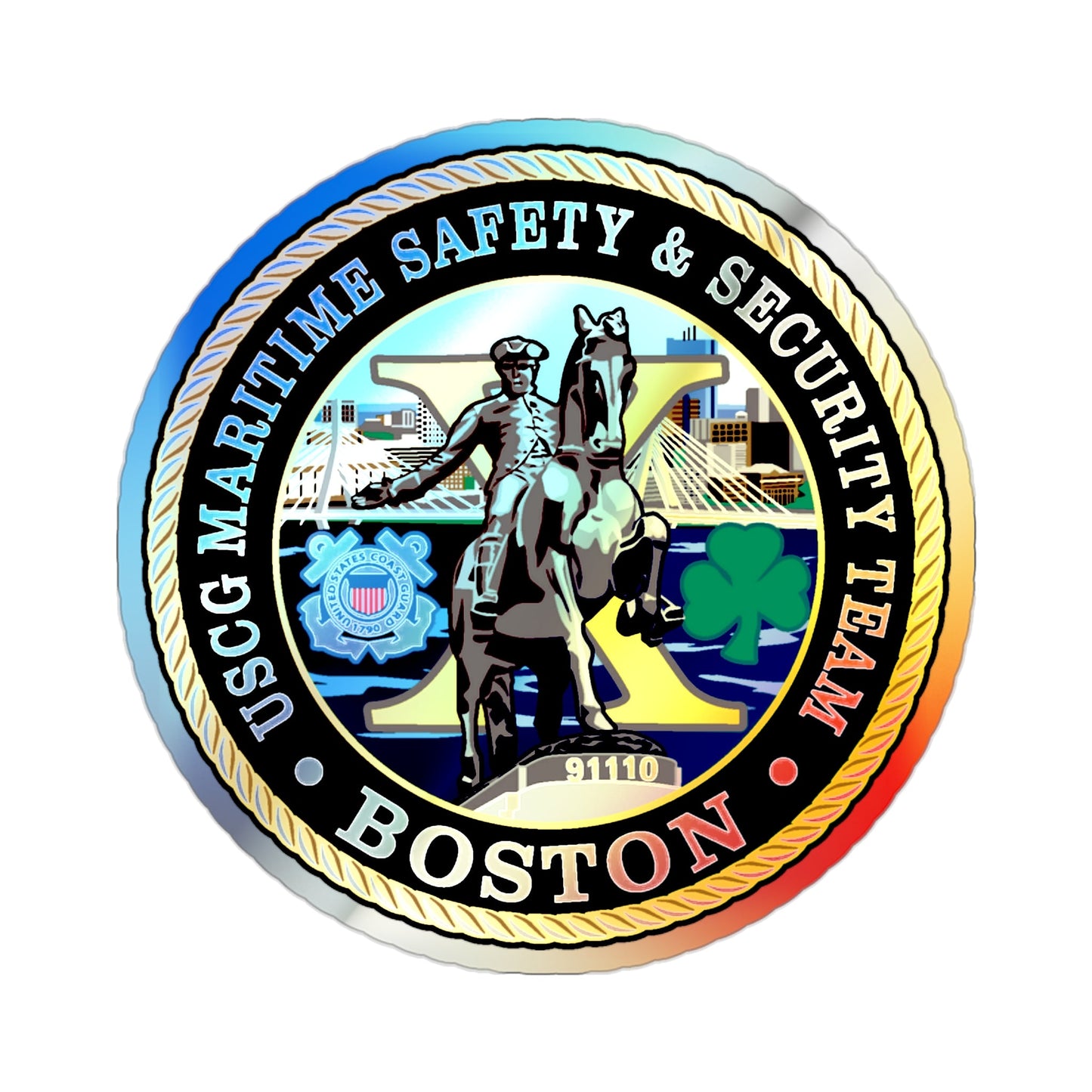 USCG Maritime Safety & Sec Team MSST Boston (U.S. Coast Guard) Holographic STICKER Die-Cut Vinyl Decal-2 Inch-The Sticker Space