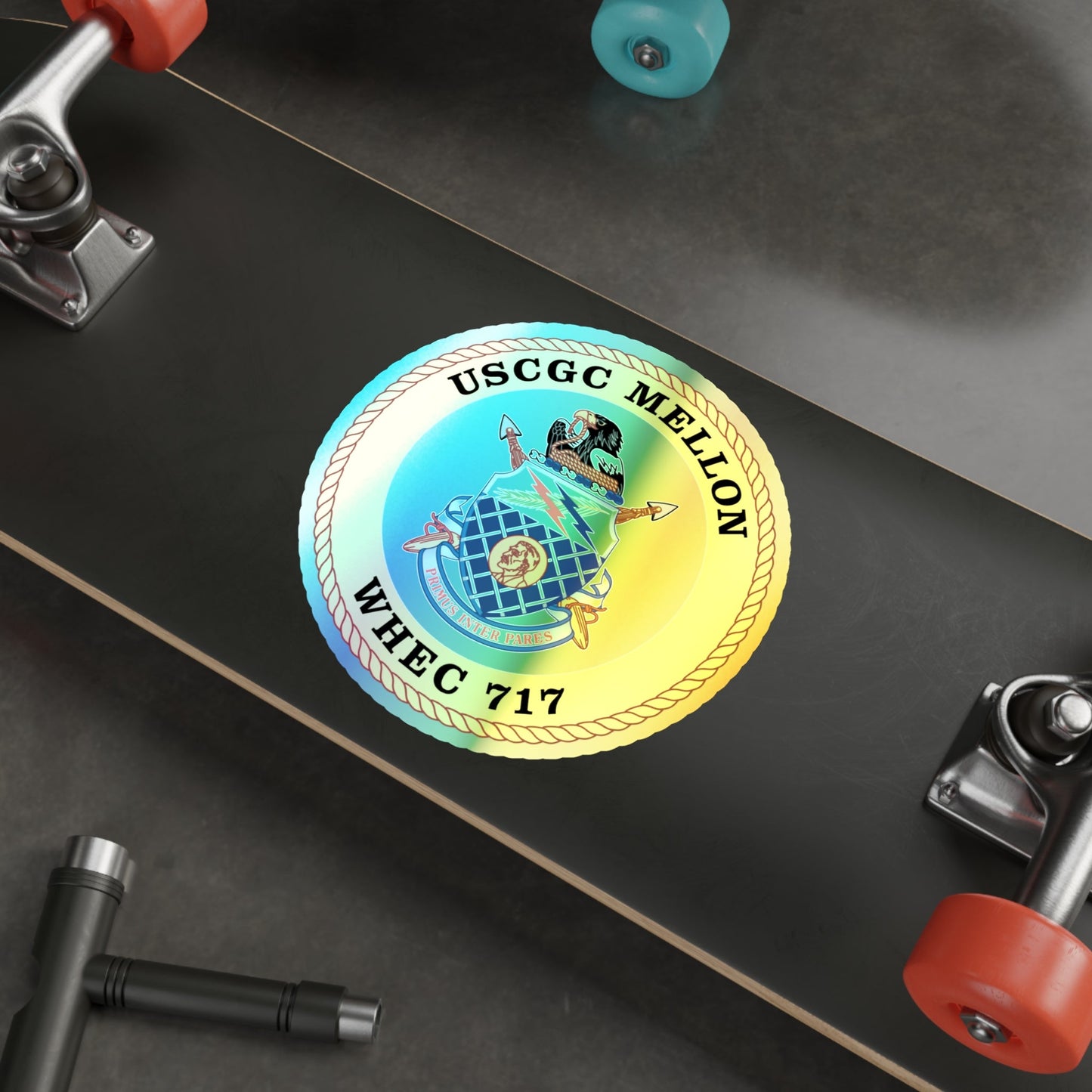 USCG Mellon WHEC 717 Gold Anniversary (U.S. Coast Guard) Holographic STICKER Die-Cut Vinyl Decal-The Sticker Space
