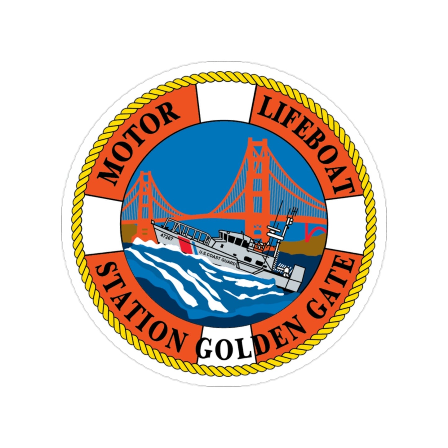 USCG Motor Lifeboat Station Golden Gate (U.S. Coast Guard) Transparent STICKER Die-Cut Vinyl Decal-2 Inch-The Sticker Space