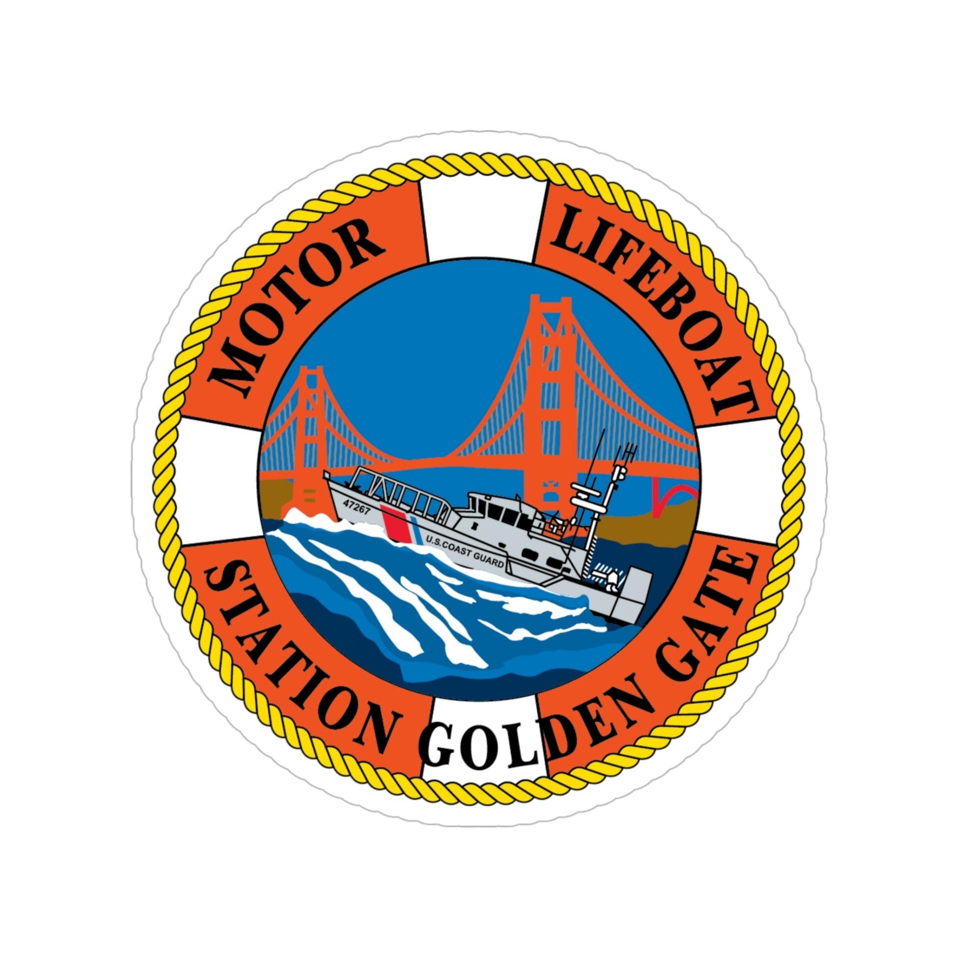 USCG Motor Lifeboat Station Golden Gate (U.S. Coast Guard) Transparent STICKER Die-Cut Vinyl Decal-5 Inch-The Sticker Space