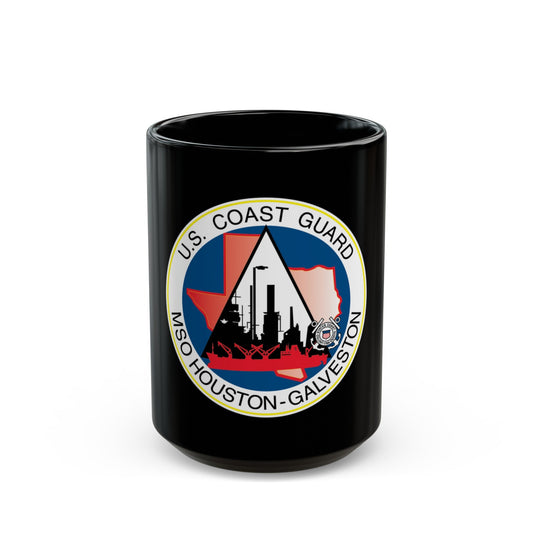 USCG MSO Houston Galveston (U.S. Coast Guard) Black Coffee Mug-15oz-The Sticker Space