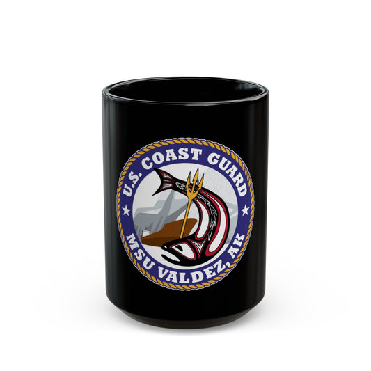 USCG MSU Valdez AK (U.S. Coast Guard) Black Coffee Mug-15oz-The Sticker Space