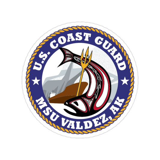 USCG MSU Valdez AK (U.S. Coast Guard) Transparent STICKER Die-Cut Vinyl Decal-6 Inch-The Sticker Space
